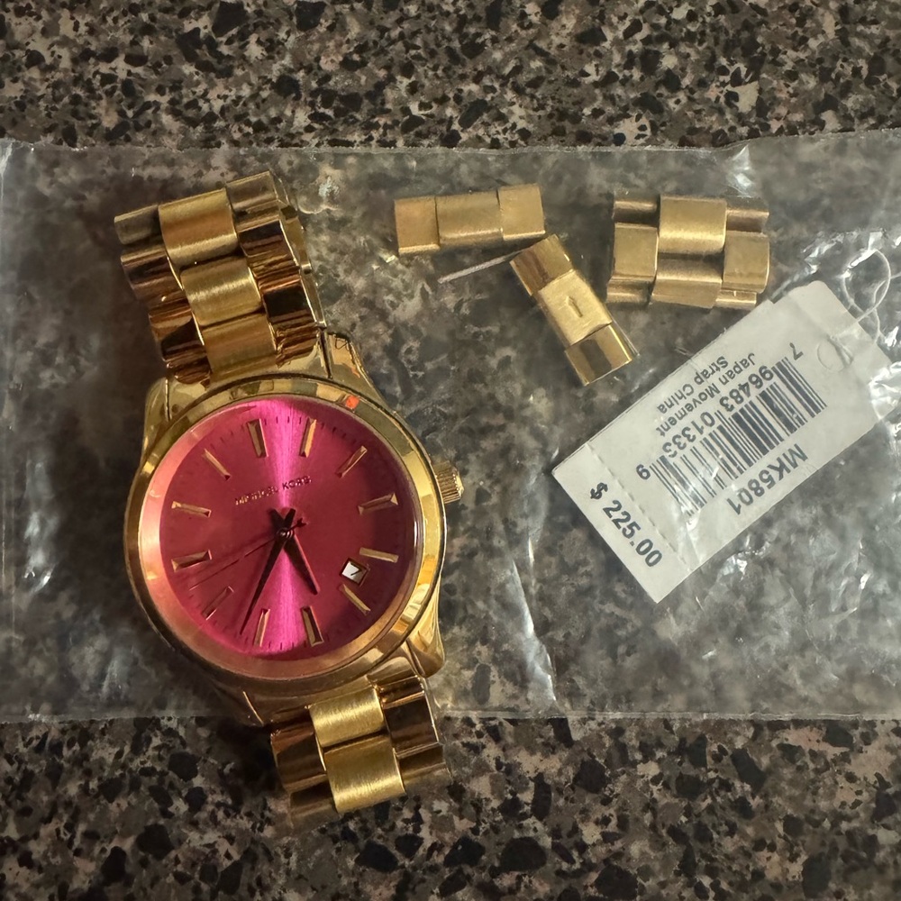 Michael Kors Gold Watch with Pink Dial